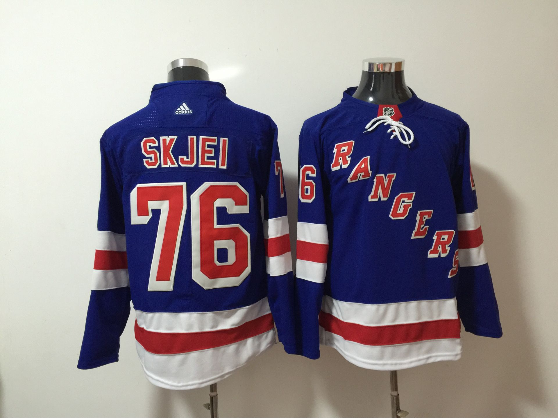 Men New York Rangers #76 Skjei Blue Hockey Stitched Adidas NHL Jerseys